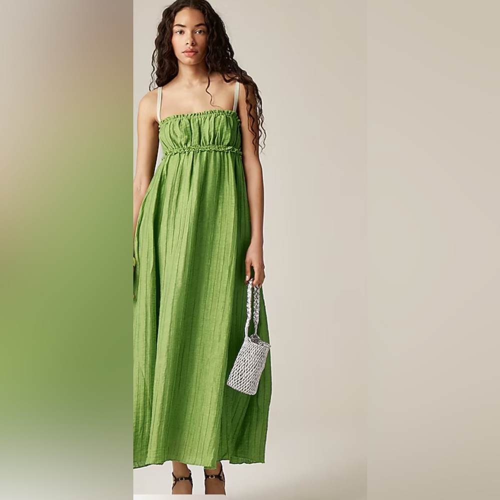 NWT JCrew Collection empire-waist dress in linen blend